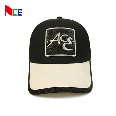 ACE unsex baseball cap 6 panel 3D embroidery logo custom summer black baseball cap for adult