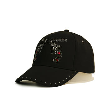 Custom high quality wash cotton rhinestone crystal fashion cap hat women female twill washed baseball cap