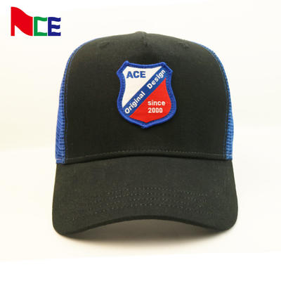 Custom trucker snapback caps 5 panel blue custom logo branded baseball trucker caps trucker mesh hat cap