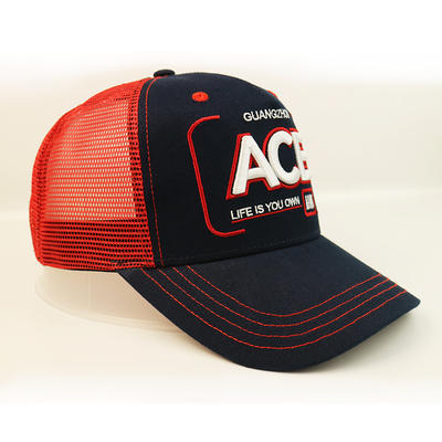 Anniversary Cap Red Mesh Baseball Caps Wholesale Custom Logo 3D Letter Embroidery Blank Trucker Cap Mesh Hat