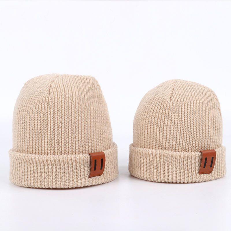 ACE high quality leather patch beanie hats custom design small order warm hat cap yellow beanie hats
