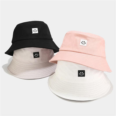 Summer Hat Women Mens Panama Bucket Hat Smile Face Design Flat Sun Visor Fishing Fisherman Hat Chapeau Femmes Hip Hop