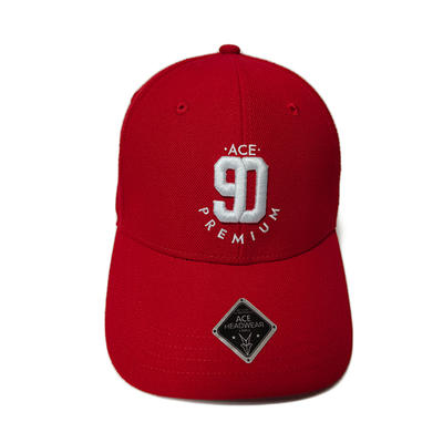 Quick Dry Sports Fabric Customized Red 90 Embroidery Logo Metal Buckle Sport Baseball Caps Hats