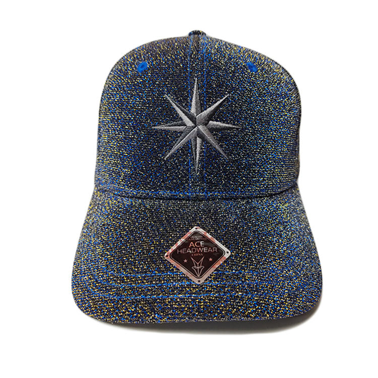 Ace Unisex Custom Fabric 3d/flat Metal Silver Embroidery Thread Logo Cap Outdoor Baseball Cap Curve Brim Hat