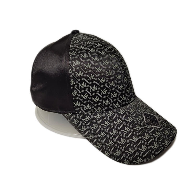 Protective Custom Made Black 6panel Metail Buckle Print Logo Baseball Hats Caps For Men