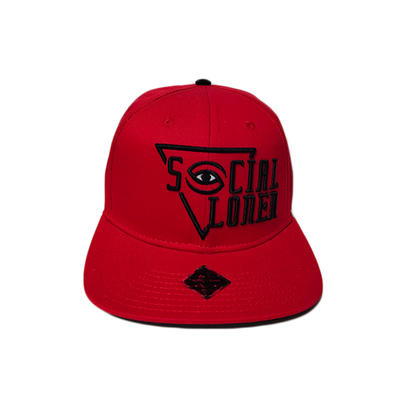 High Crown  hot sale custom red 3d embroidery eye snapback hats caps as your requirement