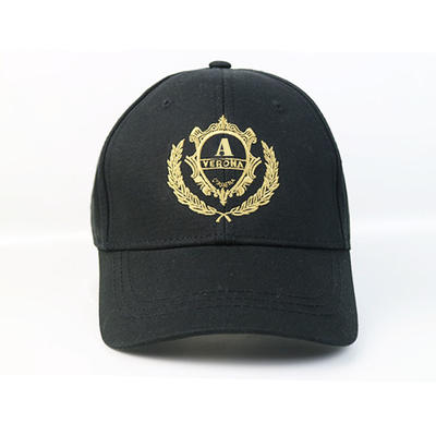 Customize Made Black Cotton Protective 6panel Jewelry Logo Patch Baseball Hats Caps With Embroidery