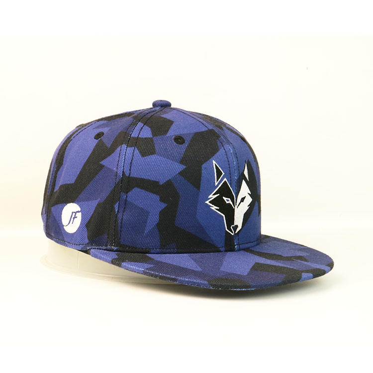 High Quality Ourdoor Cool Wolf Pattern Unisex Flat Embroidery Baseball Hip Hop Snapbacks Caps Hats