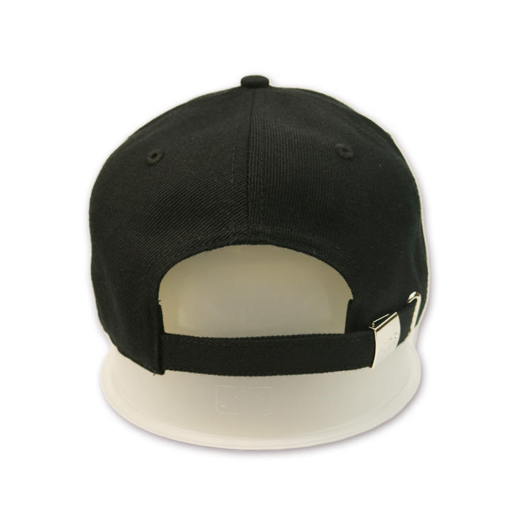 Black and white 6panel Metal Buckle 3D Logo ACE Baseball Hats Caps For Men