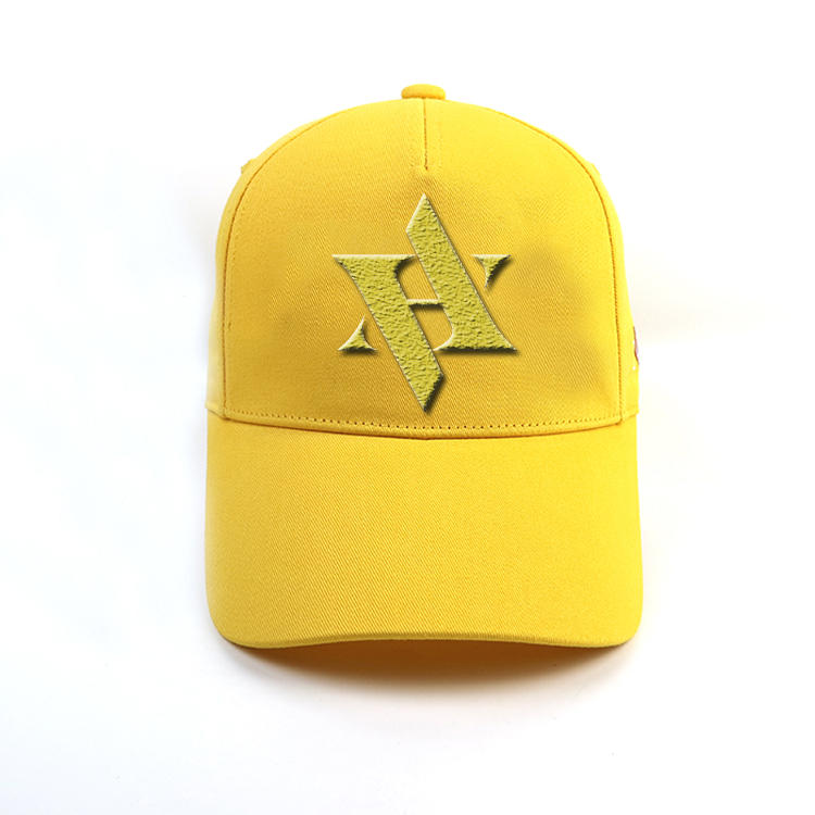 Wholesale 6panel structured Embroidery yellow cotton star Baseball Hat