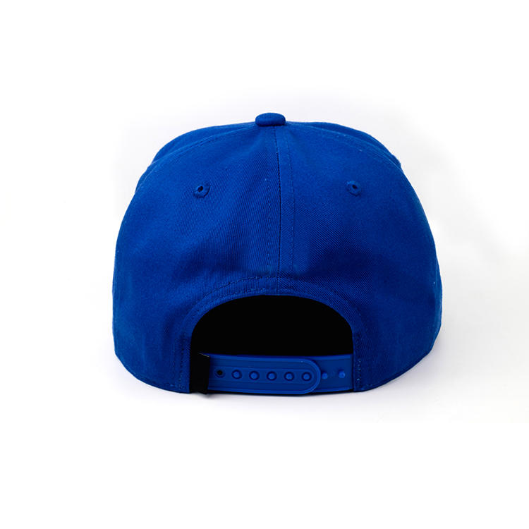 Size 58cm Flat Brim Snapback Hats Navy Blue Plastic Buckle Eagle Logo