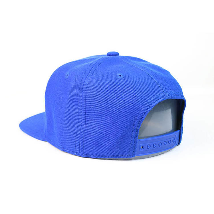 Blue Printed Flat Bill Hip Hop Snapback Caps Custom Made Logo Sticker