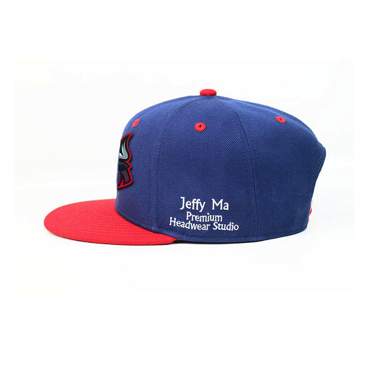 Blue Flat Brim Mix Color 6panel Custom Made printing Logo Hip Hop Snapback Hats