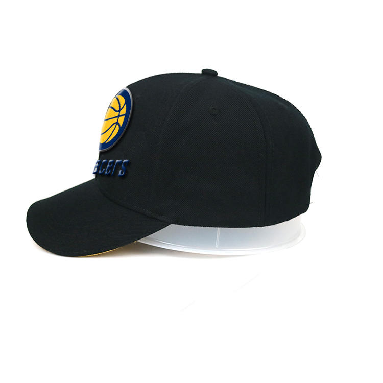 Unisex 6 Panel Black Custom Printing  Dad Baseball Hat Caps With Logo