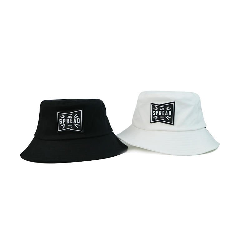 Hot Sale Custom Fashion Fishing Bucket Hat Cap with Leather Patch