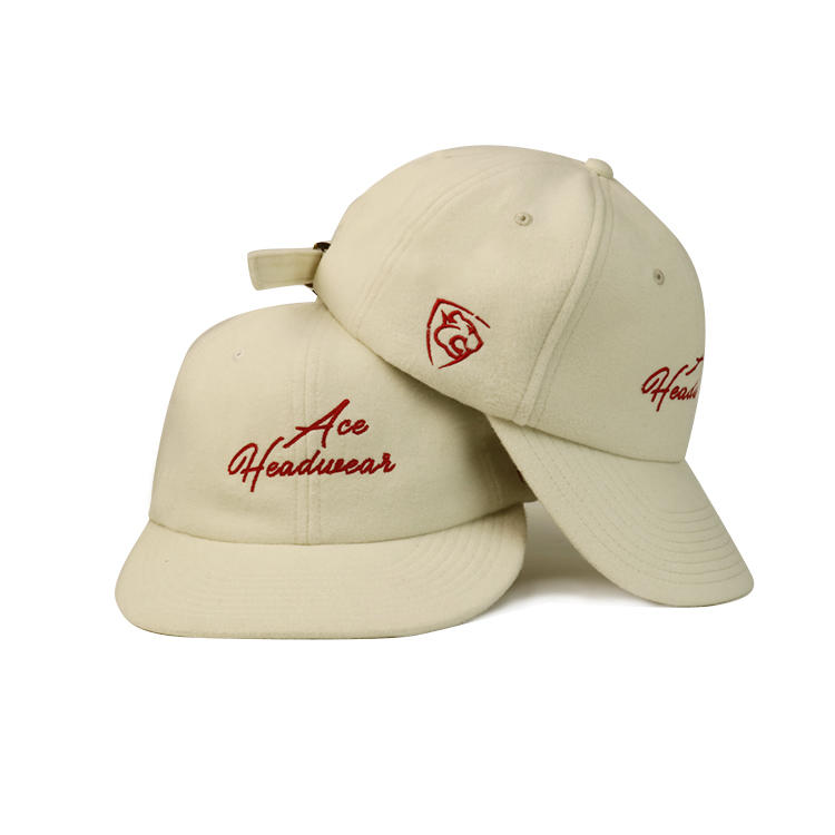 Wool Velvet Style 6Panel Hats Whiter Sunday Metal Buckle Baseball Caps hats