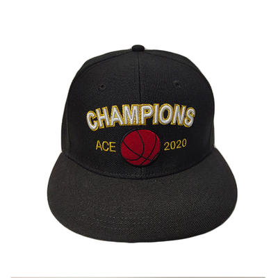 ACE Custom flat Birm Snapback Cap with 3D embroidery Logo Hip Hop hat cap