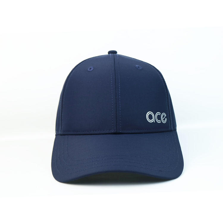 Custom Logo 6 Panel Plastic Buckle Navy Blue Ace Thick Plate Printing Sports Baseball Hats