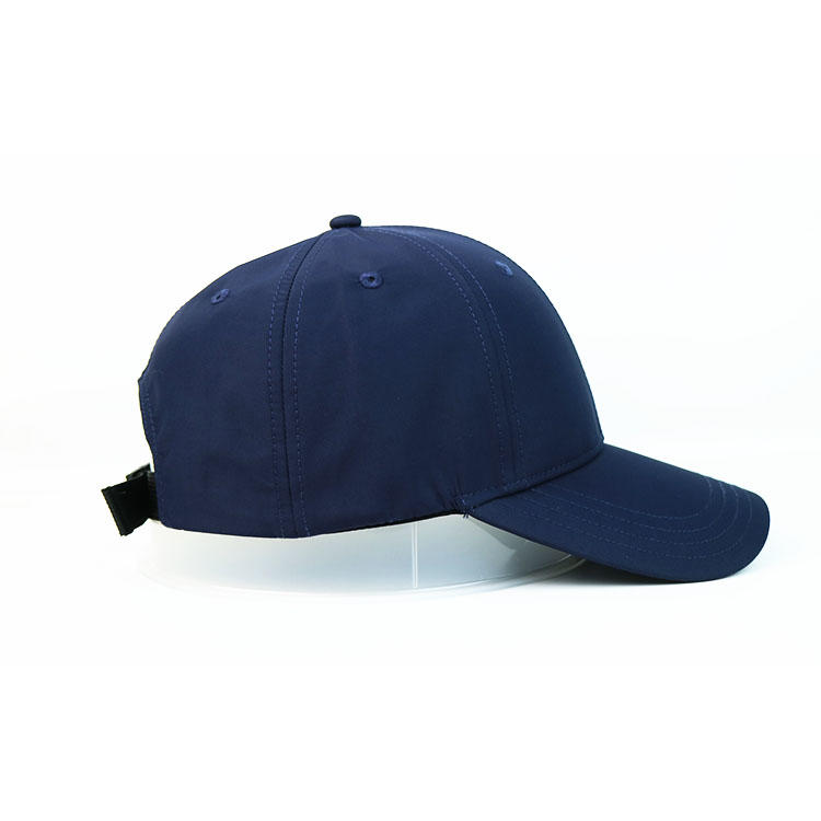 Custom Logo 6 Panel Plastic Buckle Navy Blue Ace Thick Plate Printing Sports Baseball Hats