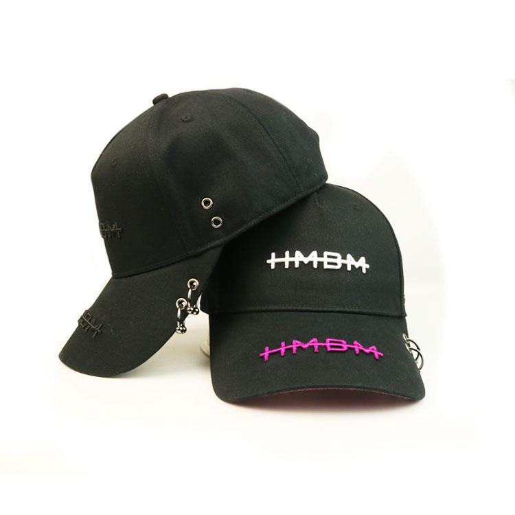 High quality custom logo 3D embroidery letters black baseball caps hats