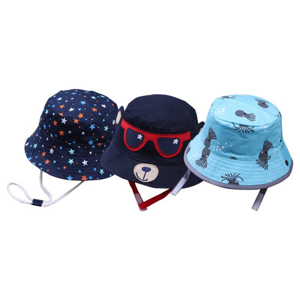 Factory Custom Toddler Sun Protection Hats Plain Baby Bucket Hat Children Blank Wide Brim Cap Boy Girl Fishing Bucket Cap