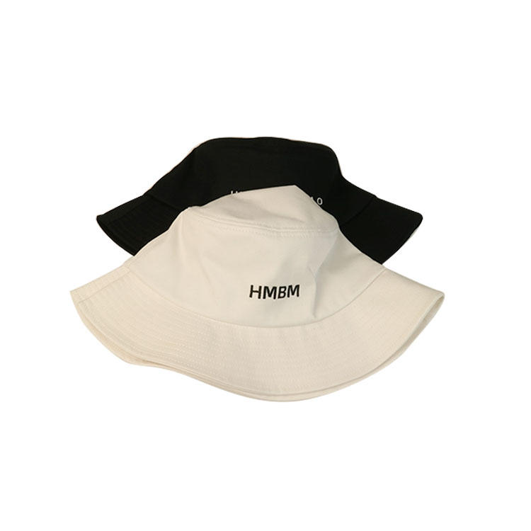 Fashionable summer style black and white custom logo fishing bucket hats