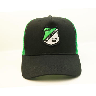 ACE high quality custom embroidery patch trucker mesh cap hat with velcro back closure