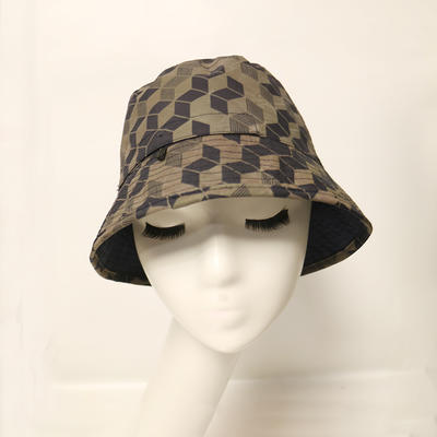 Wholesale High Quality Custom Cotton Double Sided Newspaper Print Fishman Bucket Hats Caps