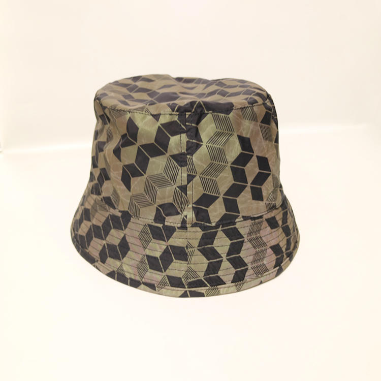 Wholesale High Quality Custom Cotton Double Sided Newspaper Print Fishman Bucket Hats Caps