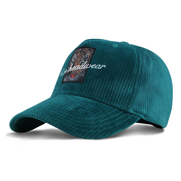 Ace Custom Corduroy Embroidery Baseball Cap With Sublimation Patch Dad Hats