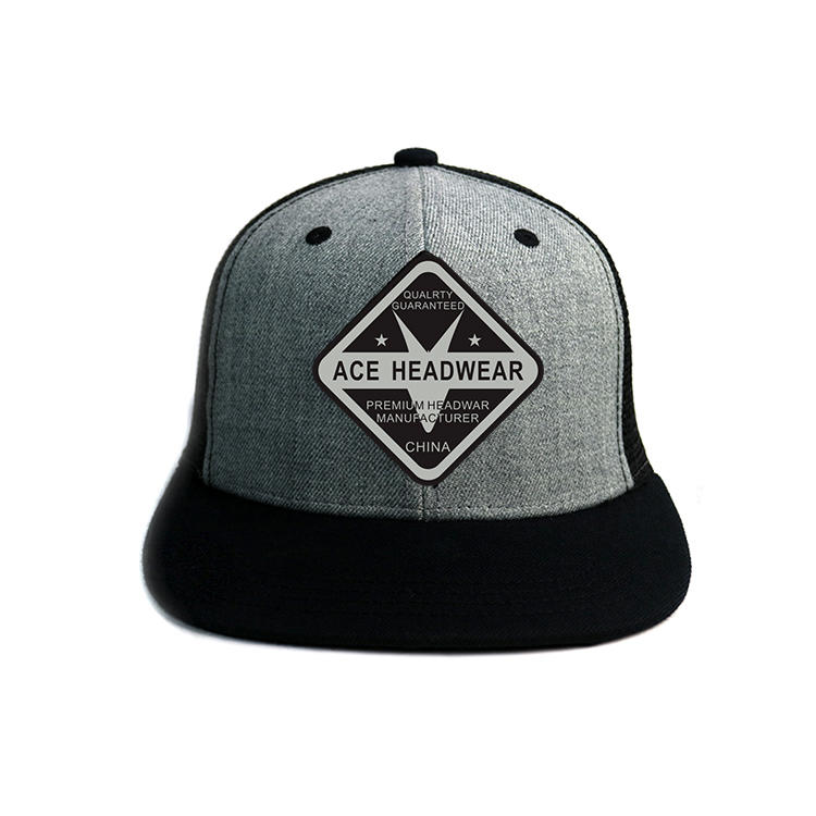 High quality customized design rubber patch logo ACE mesh trucker caps and hats