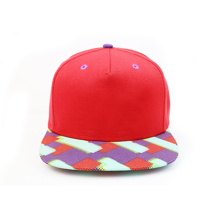 Custom special flat sublimation printing 6panel blank red snapback caps hats