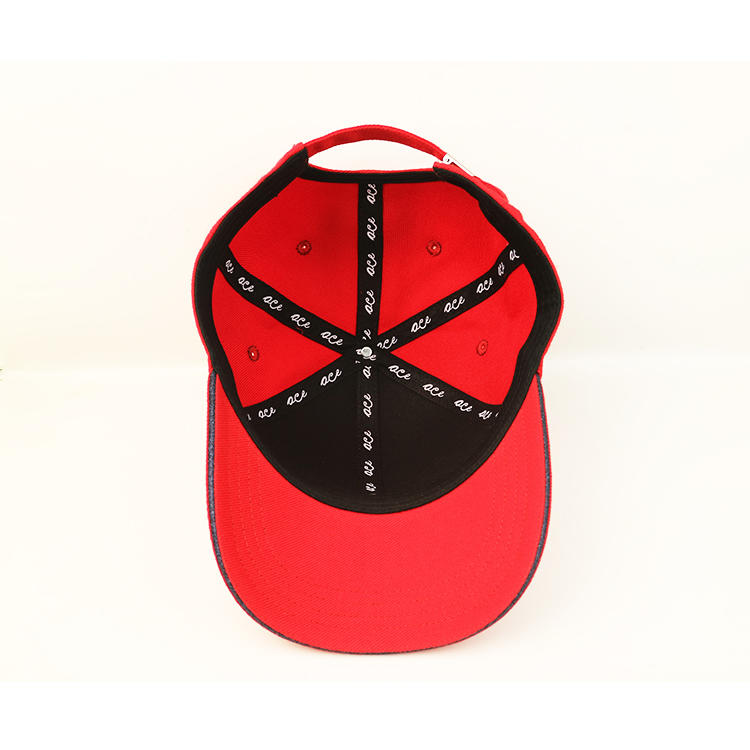 ACE Headwear Festival Red custom embroidery logo inner tape baseball caps