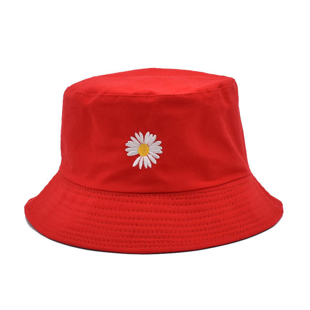 New Fashion Women Cotton Reversible Panama Embroidery Summer Beach Sun Hats Bob Chapeau Female Bucket Hats Cap