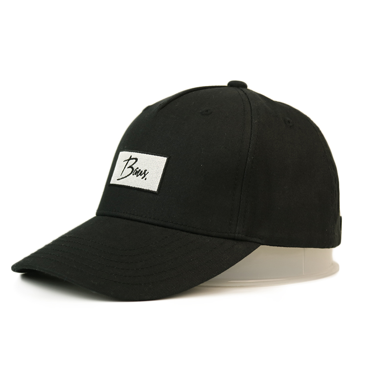 6panel hip-hop custom sports woven label black baseball caps