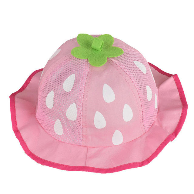 Girls Hat Fashionable Cute Mesh Sun Cap Dot Infant Caps Strawberry Toddler Beanies Summer Bucket Cap