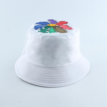 Women Female Fishing Hats Little Daisies Flower Reversible Bucket Hat Sunscreen Sun Cap