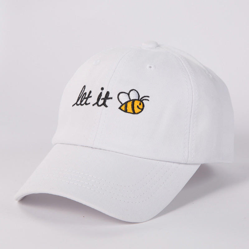 Embroidery Dad Hat Text Let It Bee Men Women Summer Baseball Caps Snapback Cool Curved Brim Cap