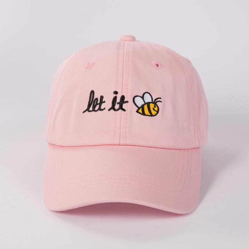 Embroidery Dad Hat Text Let It Bee Men Women Summer Baseball Caps Snapback Cool Curved Brim Cap