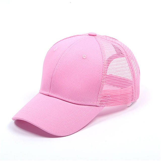 Glitter Fabric Ponytail Women Snapback Hat Summer Mesh Hats Casual Adjustable Sport Trucker Cap