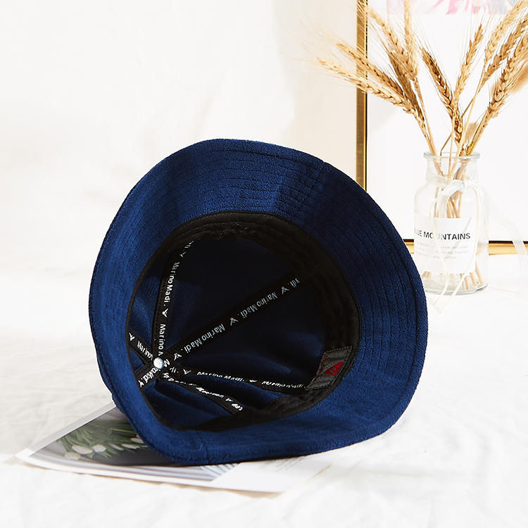 wholesale navy blue custom logo warm winter thick bucket hats