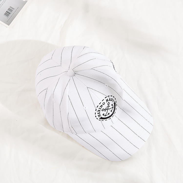 New stylish customized embroidery logo  sport wool acrylic stripe baseball cap with debossed buckle
