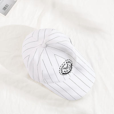 New stylish customized embroidery logo  sport wool acrylic stripe baseball cap with debossed buckle