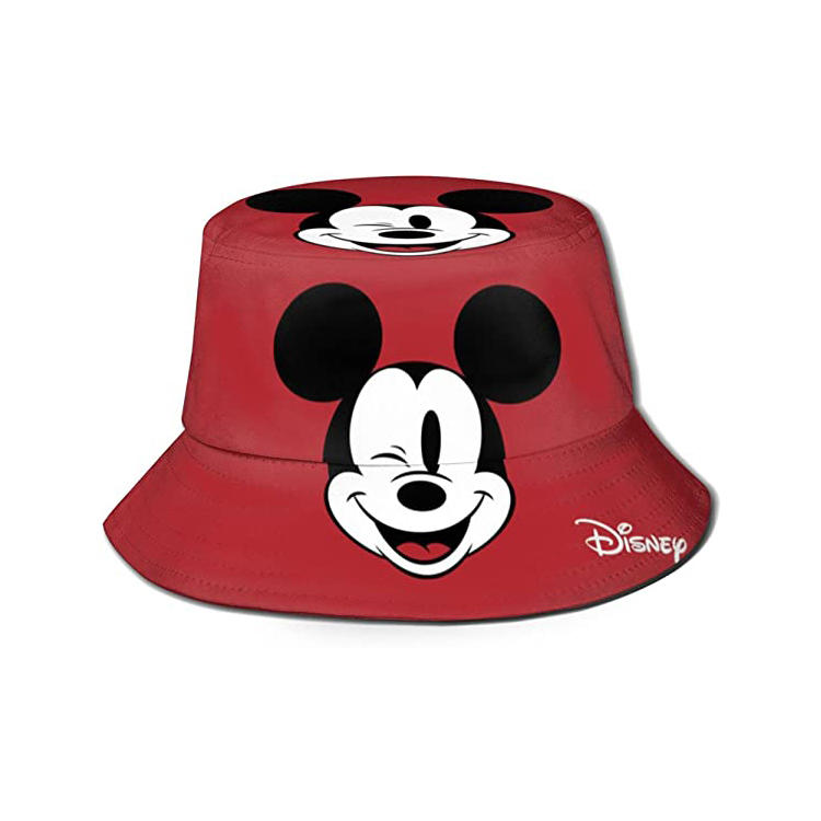 Disney Mickey Mouse sun Protection Hat Funny Summer Packable Fisherman Cotton Hat for Kids Toddler