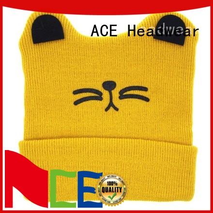 ACE purple knit beanie hats free sample for fashion