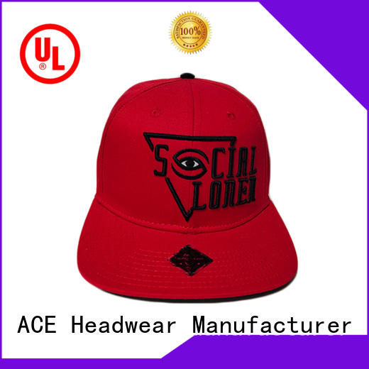 ACE panel black snapback cap get quote for fashion
