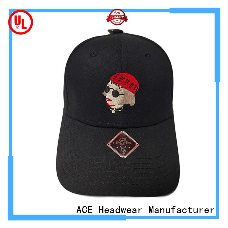 ACE Breathable black baseball cap get quote for fashion