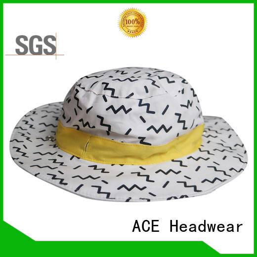 ACE solid mesh white bucket hat ODM for beauty