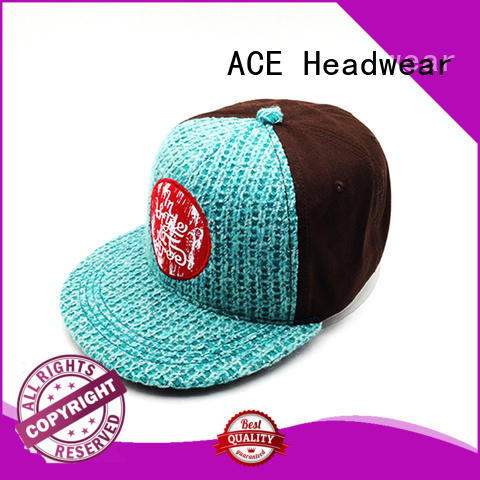 ACE cap purple snapback hat bulk production for beauty