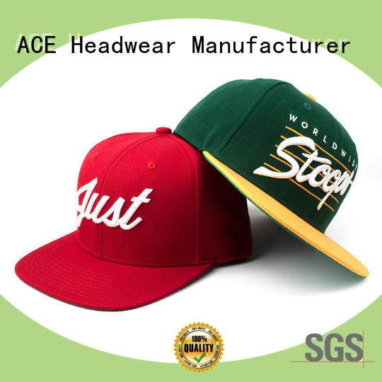 ACE high-quality snapback hat brands ODM for fashion